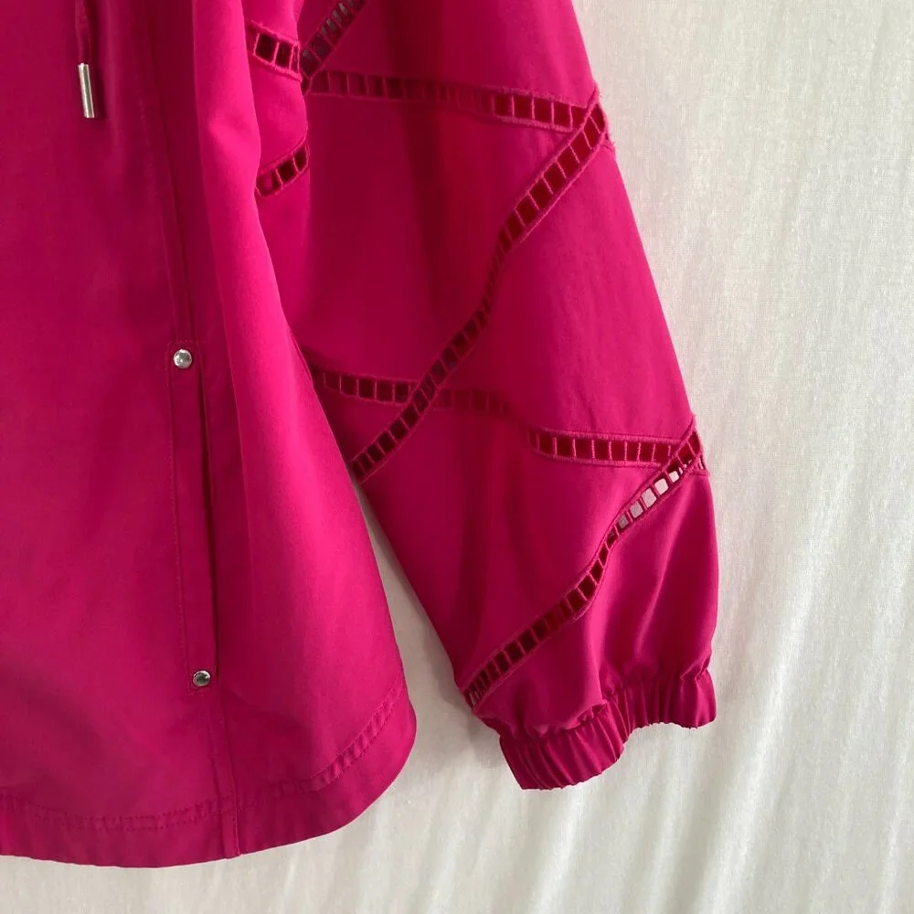 Chico's size 16 Pink Zenergy UPF‎ 50 Sun Protection Neema Lattice Jacket Active